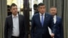 Sadyr Japarov, Sooronbai Jeenbekov and Kanatbek Isaev Kyrgyzstan-Bishkek October 16, 2020