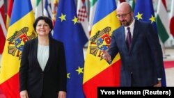 Premierul R. Moldova, Natalia Gavrilița, și Președintele Consiliului European, Charles Michel, 27 septembrie, 2021