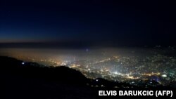 تصویری از آلودگی نوری شب‌هنگام بر فراز شهر سارایوو