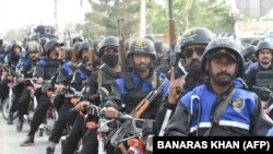 A file photo of Pakistani members a police force in Quetta, Pakistan.