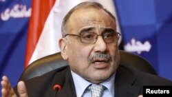 Iraqi Shi'ite Vice President Adel Abdul-Mahdi speaks during a news conference in September. 