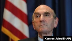 Elliot Abrams, U.S. special representative for Iran, talks during an interview with AP at the U.S. Embassy in Abu Dhabi on November 12.