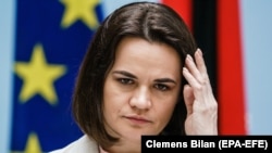 Lidera exilată a opoziției din Belarus, Svetlana Tihanovskaia, Berlin, 11 iunie 2021 