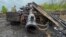 Падбіты расейскі танк на ўсходзе Ўкраіны. Травень 2022