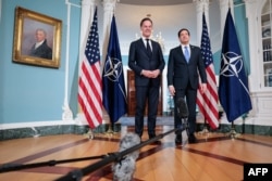 Держсекретар США Марко Рубіо та генсекретар НАТО Марк Рютте під час зустрічі в Держдепартаменті у Вашингтоні, США, 8 квітня 2026 року