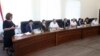 Armenia -- Judge Nakhshun Tavaratsian (L) speaks at a meeting of the Supreme Judicial COuncil, Yerevan, July 18, 2019.