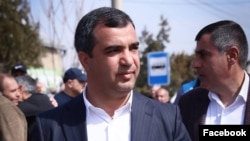 Armenia - Volodya Grigorian campaigns for a local election in March 2025.