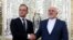 Iranian Foreign Minister Mohammad Javad Zarif (R) receives his German counterpart Heiko Maas in the capital Tehran, June 10, 2019