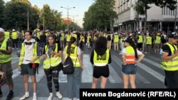 Ilustrativna fotografija, studenti redari na protestu u Beogradu, 28. jun 2025. 