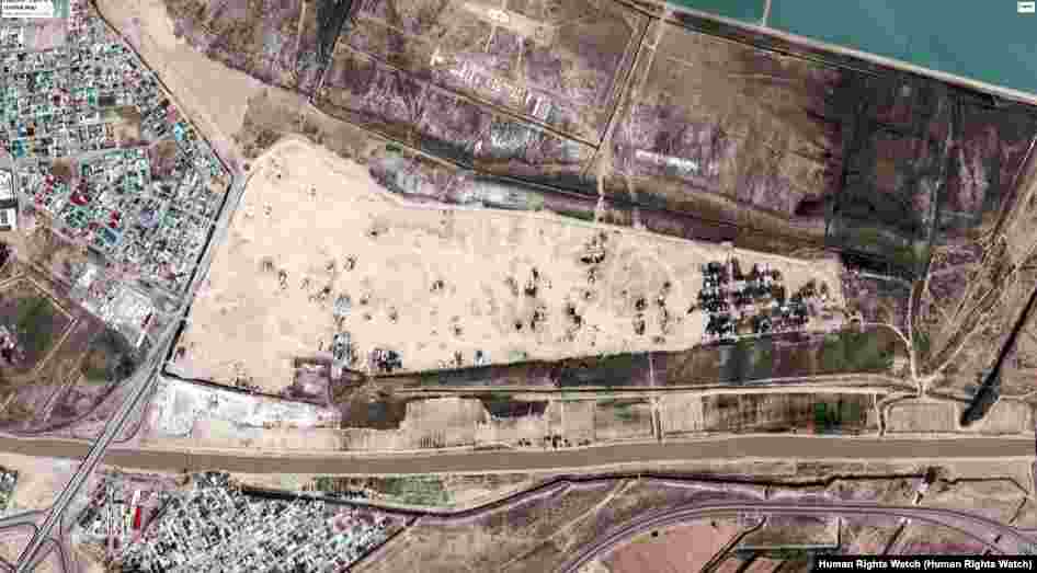 Turkmenistan - Demolished neighborhoods in Ashgabat (Satellite view) after