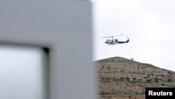 Elicopterul care l-a transportat pe președintele iranian Ebrahim Raisi la decolarea de la granița Iran-Azerbaijan, 19 mai 2024