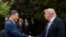 US President Donald Trump shakes hands with Chinese President Xi Jinping after a visit to the Zhongnanhai Garden in Beijing on May 15, 2026.