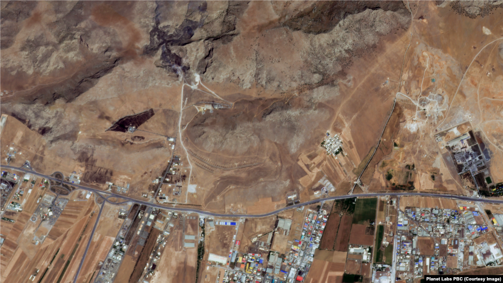 In these satellite images captured by Planet Lab, Iran's Kermanshah missile base is shown before and after the Israeli air strikes. Image on left is from June 12, 2025. Image on right is from June 13, 2025.