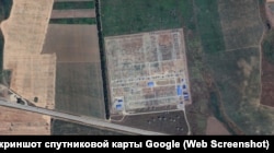 Електропідстанція ПС «Тамань» 500/220/10 кВ на Таманському півострові в Краснодарському краї Росії. Скриншот супутникової карти Google