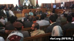 A scene from the Kabul courtroom on September 7, when seven defendants were convicted and sentenced to death for a brutal robbery and gang rape in the nearby Paghman district.