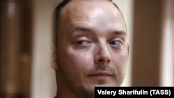 Ivan Safronov in a Moscow courtroom on July 16.