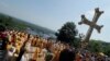 Духовенство и прихожане Украинской православной церкви отмечают молитвой 1033-летие крещения Киевской Руси. 28 июля 2021 года, Киев