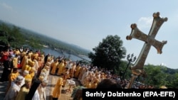 Духовенство и прихожане Украинской православной церкви отмечают молитвой 1033-летие крещения Киевской Руси, 28 июля 2021 года