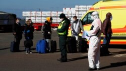 Проверка на коронавирус на границе Латвии