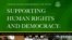 گزارش «حمايت از حقوق بشر و دموکراسی» وزرات امور خارجه آمريکا تاکيد می کند که سياست اين کشور در زمينه حقوق بشر و دموکراسی تشويق دوستان و متحدان آمريکا است