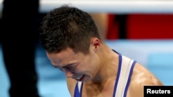 Сакен Бибосынов после поражения в полуфинале Олимпиады. 5 августа 2021 года