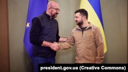 Volodimir Zelenski i Charles Michel u Kijevu, april 2022.