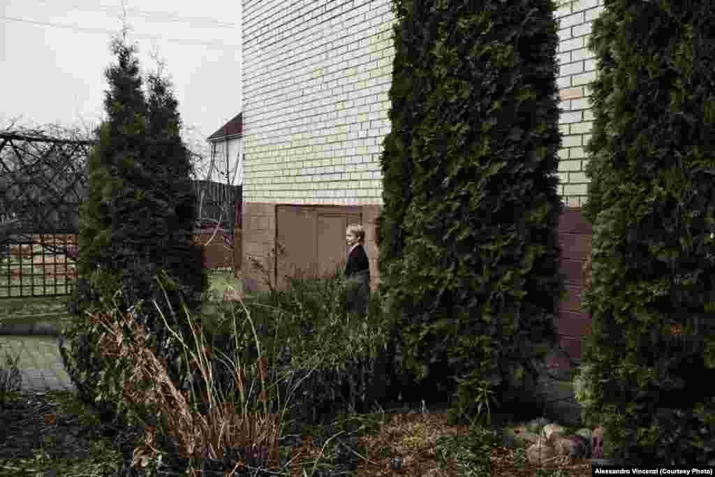 First-year students play in the school&#39;s garden.