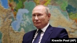 Президент Росії Володимир Путін під час інтерв’ю телеканалу «Росія-1». Сочі, Росія, 3 червня 2022 року