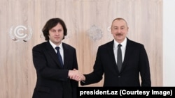 Ираклий Кобахидзе и Ильхам Алиев, архивная фотография