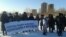 Санкционированная властями акция протеста против выселений. Астана, 22 декабря 2013 года. 