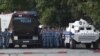 Armenia - Riot police block Marshal Bagramian Avenue in Yerevan, 1Jul2015.