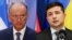 Ukrainian President Volodymyr Zelenskiy (right) and Russian Security Council Secretary Nikolai Patrushev (combination photo)