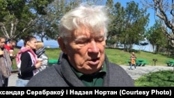 Сямён Шарэцкі на сьвяткаваньні 100-годзьдзя БНР у Каліфорніі, 2018 год
