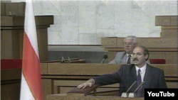 Аляксандар Лукашэнка на першай інаўгурацыі.