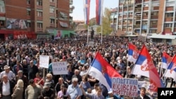 Mitrovica: Protest zbog sporazuma Srbije i Kosova, 22. april 2013.