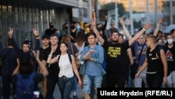Протестная акция в столице Беларуси. Минск, 10 августа 2020 года
