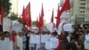 Pakistan, October 26, 2013: Workers and members of Awami National Party are protesting in Karachi against abduction of their leader Abdul Zahir Kasi from Quetta.