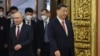 Russia's Putin holds talks with China's Xi in Moscow -- Russian President Vladimir Putin and Chinese President Xi Jinping attend a welcome ceremony before Russia - China talks in narrow format at the Kremlin in Moscow, Russia March 21, 2023.