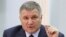UKRAINE -- Ukrainian Interior Minister Arsen Avakov speaks during a news briefing on security measures during the upcoming presidential election in Kyiv, March 12, 2019