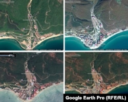 Застрояването на "Елените". Сателитни снимки от 2003, 2010, 2017 и 2024 г.