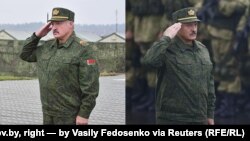 Зьлева Аляксандар Лукашэнка на фота з president.gov.by, справа на фота Васіля Федасенкі для Reuters