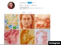 Instagram stranica Kristijane Barsoni-Arcidijakono