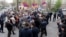 Armenia - Founding Parliament activists rally outside a detention center in Yerevan, 8Apr2015.