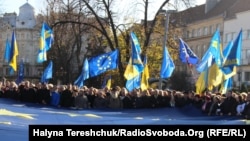 Митинг на Украине за сближение с Европой