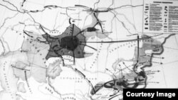 Карта национально-освободительного восстания 1916 года на территории нынешнего Казахстана.