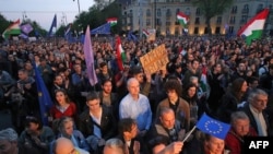 Protest aksiýasy, Budapeşt, 1-nji maý, 2017. 