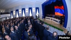 Armenia - Senior police officers and government officials mark Police Day at a meeting in Yerevan, 16JApr2014.