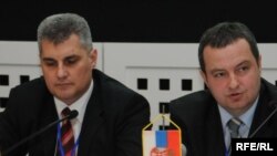 Ivan Brajović i Ivica Dačić na skupu u Budvi Foto: Savo Prelević 