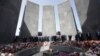 Senior officials in Armenia visit attend a memorial in Yerevan on April 24, marking the country's Armenian Genocide Remembrance Day.