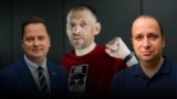 Старшы дарадца Ціханоўскай Франак Вячорка, палітоляг Аляксандар Фрыдман, былы палітвязень Сяргей Ціханоўскі. Ілюстрацыйны каляж 